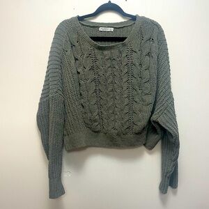 Green crop sweater